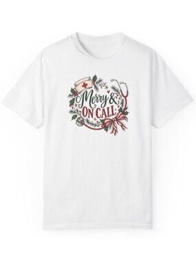 Merry And On Call Shirt, Christmas Nurse Tee